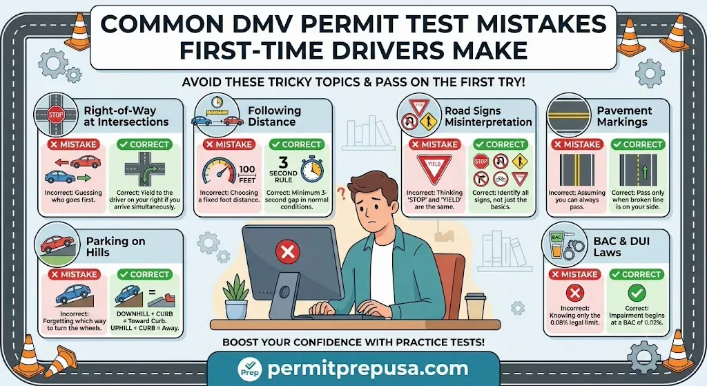 Common DMV Permit Test Mistakes First-Time Drivers Make