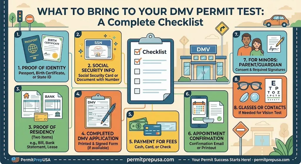 What to Bring to Your DMV Permit Test Appointment: A Complete Checklist